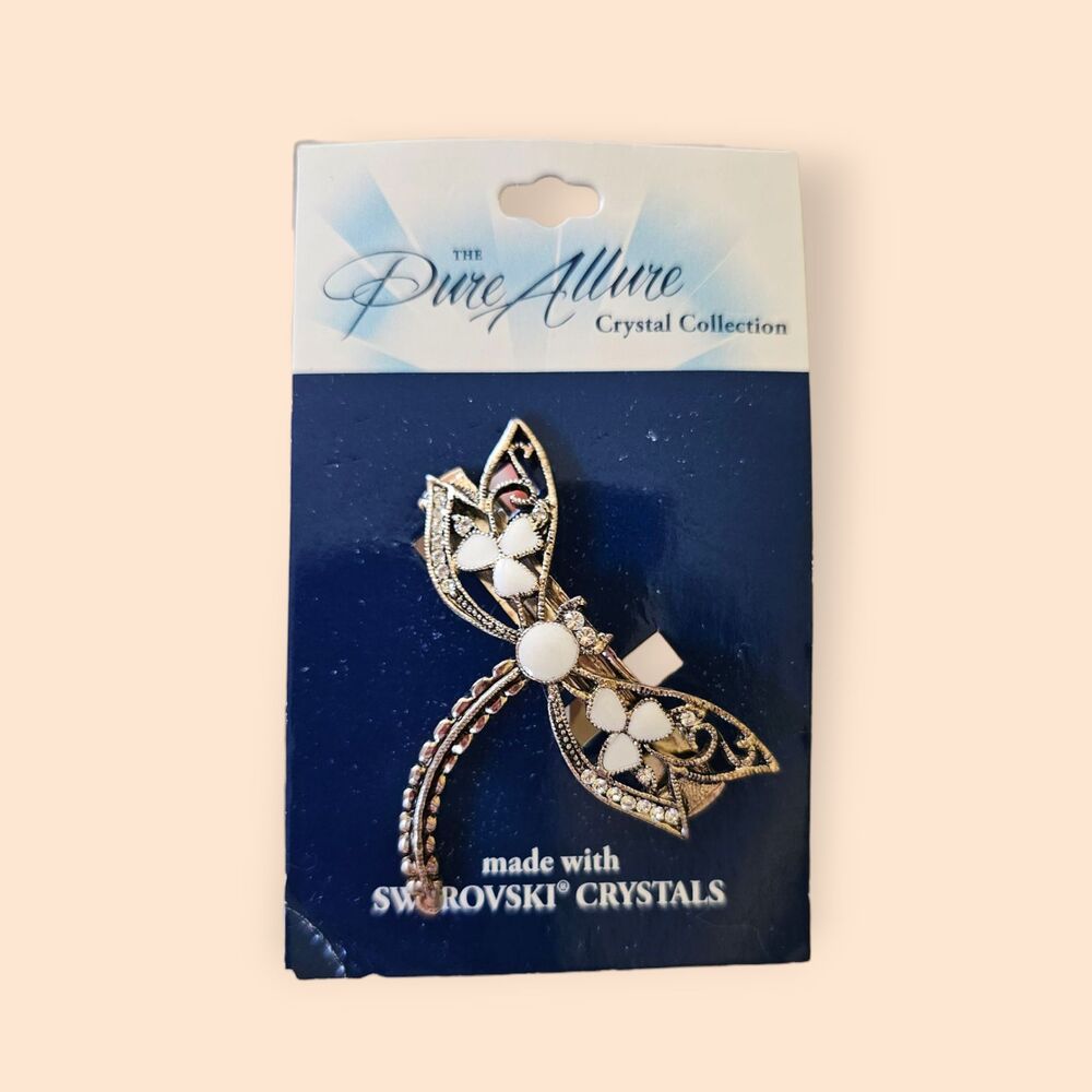Avon Pure Allure Swarovski Crystal Dragonfly Hair Barrette